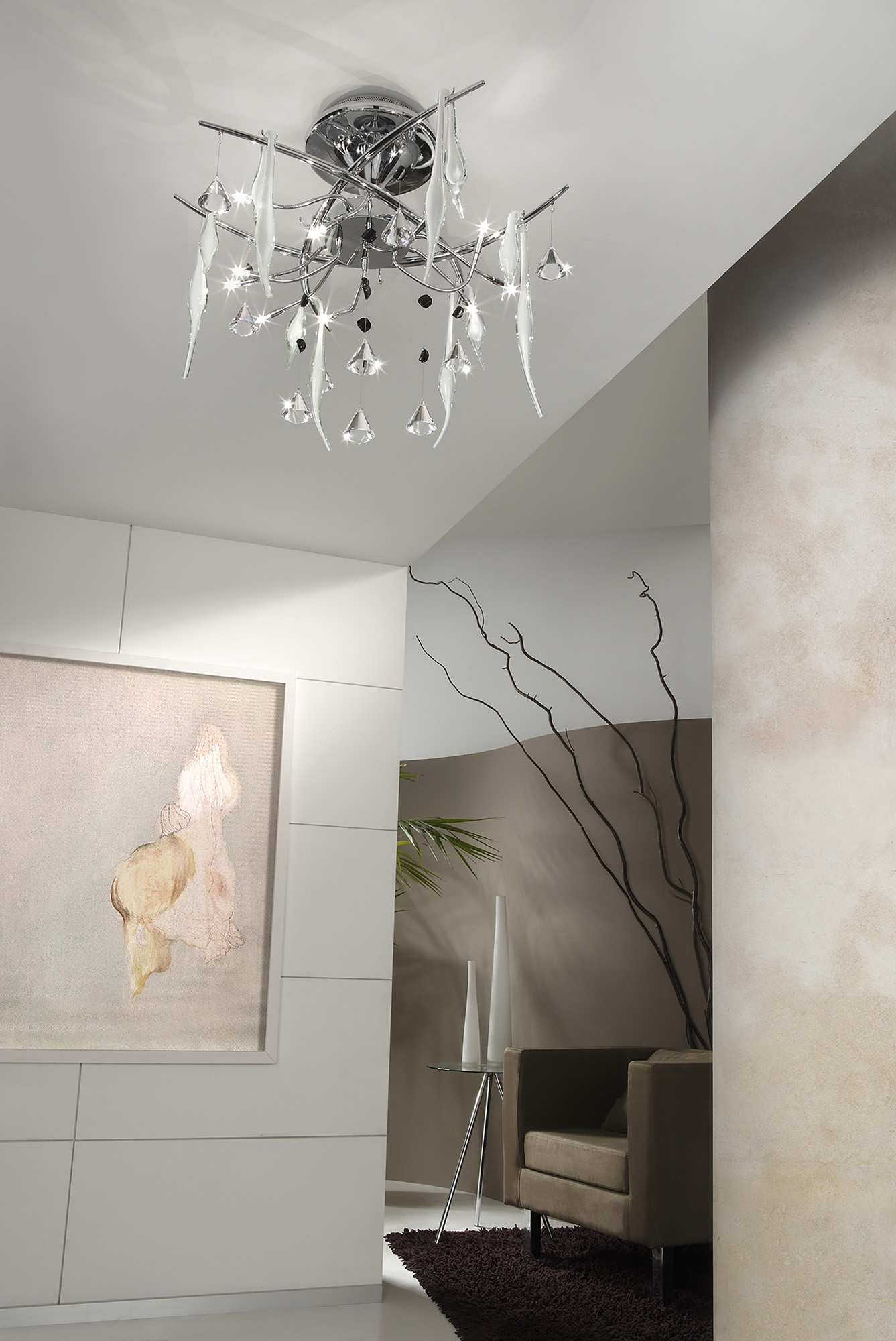 Cygnet Crystal Ceiling Lights Diyas Multi Arm Crystal Fittings Cygnet Crystal Ceiling Lights Diyas Multi Arm Crystal Fittings